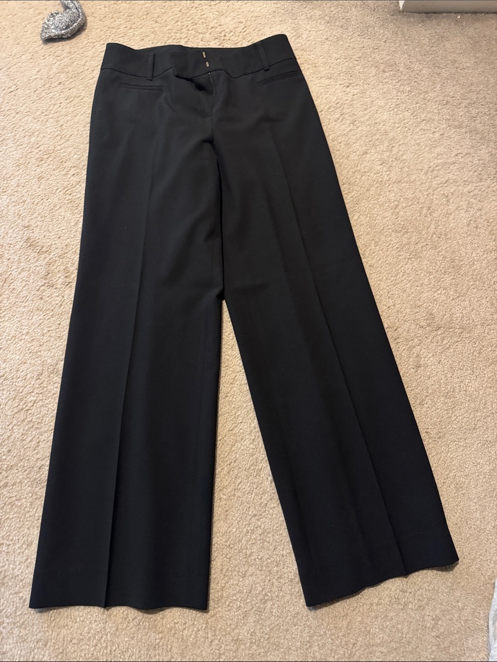 LOFT Black Wide-Leg Trousers